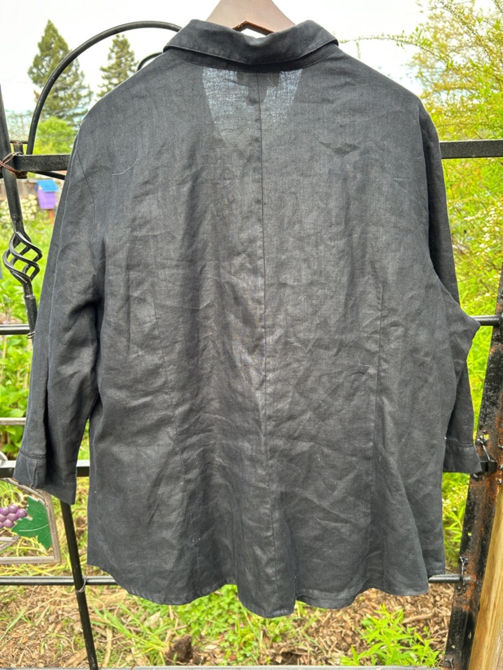 Old Navy black linen long sleeve shirt size XXL - Picture 2 of 4